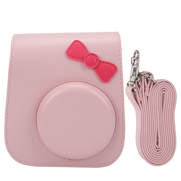 PU-läder Antidrop Retro Axelskyddande Kameraväska Väska för Instax mini11/8/9(Rosa )