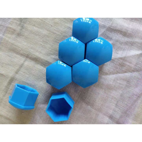 Svart silikon bilhjulsmutter Cap Skruv cover ((21 mm blå) 3 set)