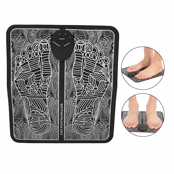 Elektrisk fotmassagematta EMS fotmassageplatta fotmuskel ABS stimulatormaskin