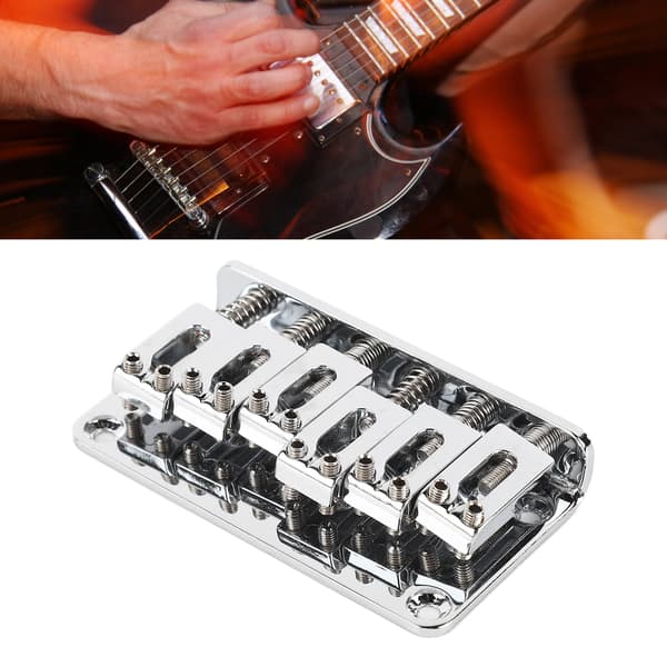 6-strängad gitarrstallersättning i zinklegering, elektrisk gitarrstall, sadelstall, musikinstrumenttillbehör, silver