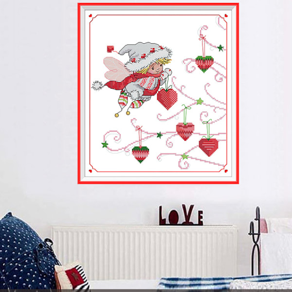 Ristipistokit Ristinompeleiden Aloituspaketti Aloittelijoille DIY 11CT 3 Lankaa - Joululahja Hengen Voimalla 14.6×16.1 tuumaa