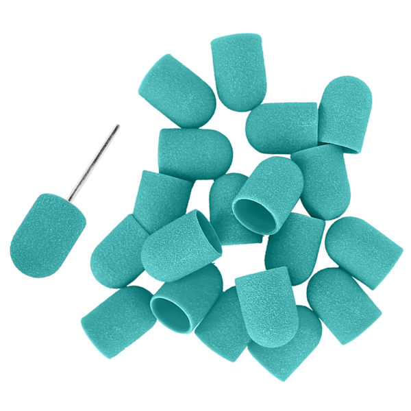 Nagelkonst slipkapsel nagelborrbitar polering slipning slipband set (16 x 25mm) Grön