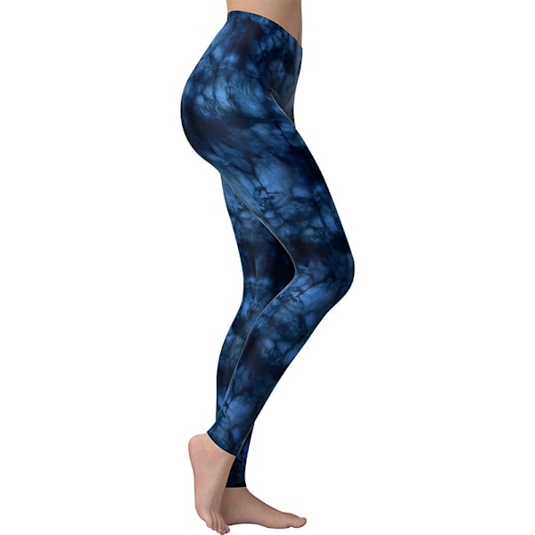 Naisten pehmeät korkeavyötäröiset pitkät printit skinny stretch joogapöksyt (Printti koko 6)