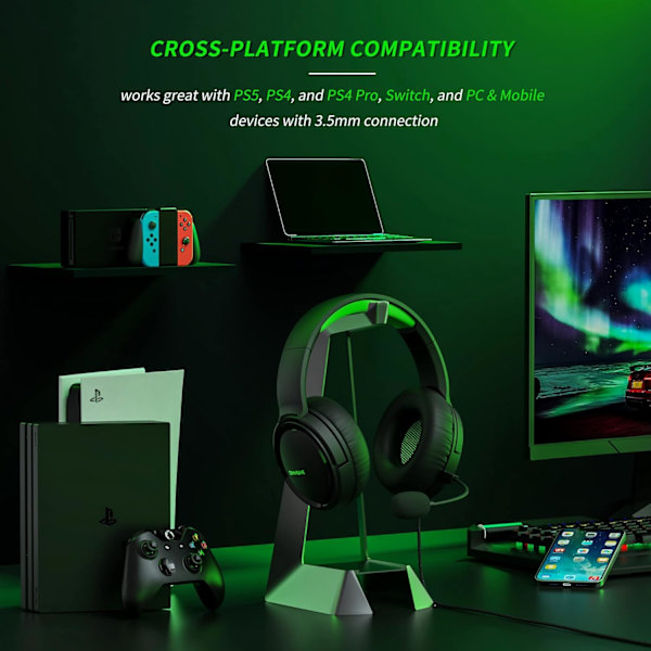 Peliheadset, jossa mikrofoni Xbox Series X|S Xbox One PS4 PS5 PC Switch -langalliset Audifonos Gamer -kuulokkeet mikrofonilla Xbox 1 Play