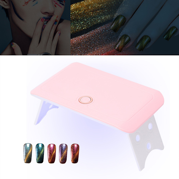 24W Bärbar Fällbar USB LED UV Nagellampa Gel Nagellack Torktumlare Nagelkonst MaskinRosa
