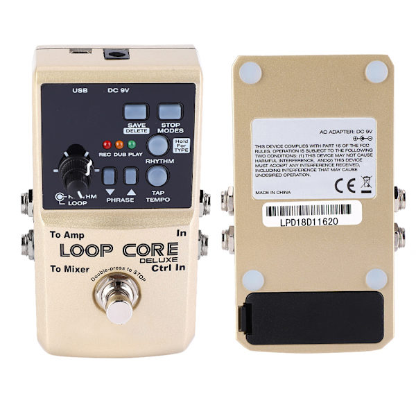 NUX Loop Core Deluxe Gitar Looper 8 timer Loop Tid 24-biters Lyd Automatisk Tempo Deteksjon wit