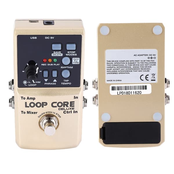 NUX Loop Core Deluxe Gitarr Looper 8 timmars Looptid 24-bitars Ljud Automatisk Tempodetektering med
