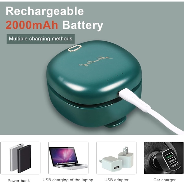 Kannettava Mini-tuuletin, kaulassa riippuva tuuletin säädettävällä kaulanauhalla, USB ladattava 3-nopeuksinen henkilökohtainen tuuletin sisä- ja ulkokäyttöön (Tummanharmaa) Green