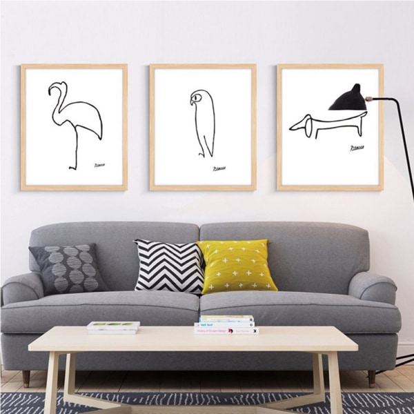 Entaktsmålning 1 väggkonst Print affisch, enkla abstrakta svarta linjer Konstteckningsdekor (set med 3 oinramade, 20''x28'')