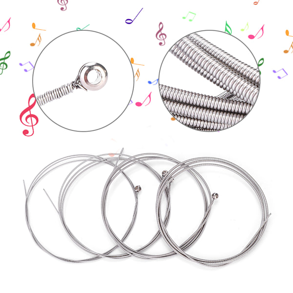 IRIN 4-pack B100 Elektrisk Bassträng G-D-A-E Stål Nickel Legering Medium Spänning