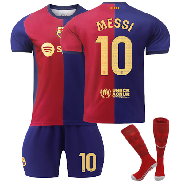 Barcelona MESSI #10 HjemmeJersey, 23-24 FCB  Barn Voksen Fotball Treningstrøye, Feriegave, Bursdagsgave L No.10