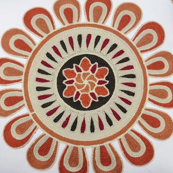 1 stk. brodert dekorativ putetrekk (oransje beige, 18x18 tommer)