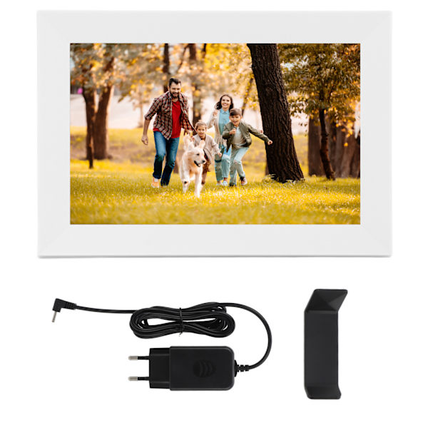 XCLT 10.1 ZS pekskärm IPS 1280x800 Cloud Photo Frame Digita WiFi 10.1in Vit EU-kontakt 100‑240V