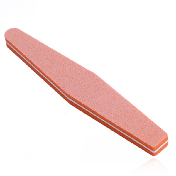 Double-side Nail Art Manicure Pedicure Tool Rhombus Waterproof Sponge Buffer Polisher (Orange)