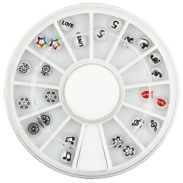 Blandet mønster harpiks halvcirkel perleperler dekorasjon for DIY neglekunst manikyr sjarmdisk