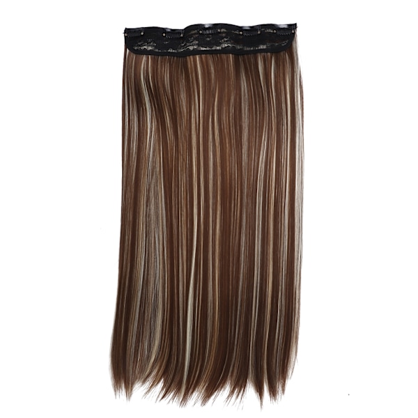 5 klips ett stykke lang rett hårforlengelse parykkstykke klips i falsk hårstykke styling 03#