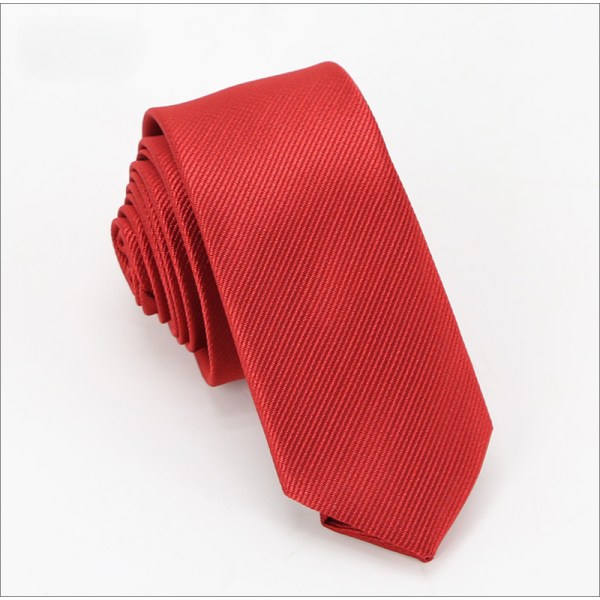 Klassisk massiv slips för män, röd