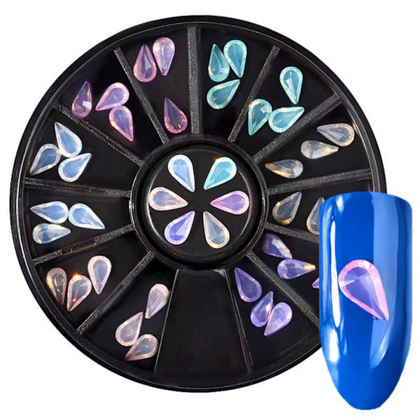 12 rutnät/set Resin Vattendroppe Form Dekoration DIY Nagelkonst Manikyr Charm Disc