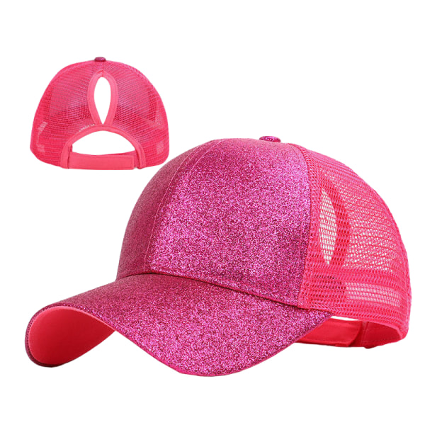 Glitterhatt för tjejer Hästsvans baseballhatt för liten flicka med hög stökig cap