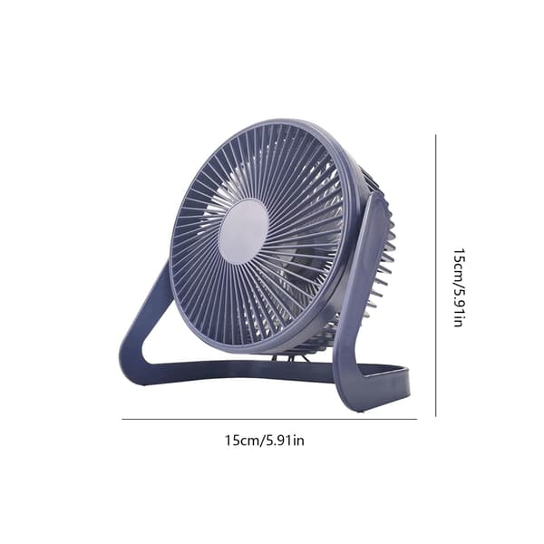 5-tommer USB-bordventilator | 360° rotation, 2-hastigheds kraftig luftstrøm – til arbejde/studie/indendørs brug black