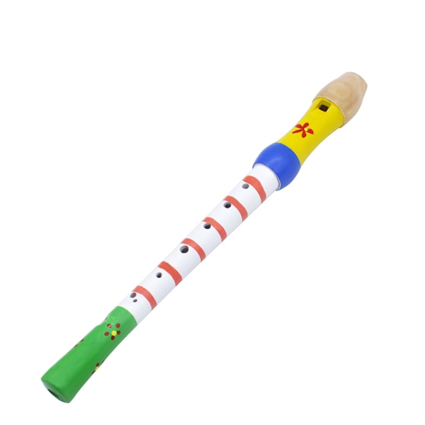 Lightweight Educational Wooden Flute Toy for Kids Children Practice(White)