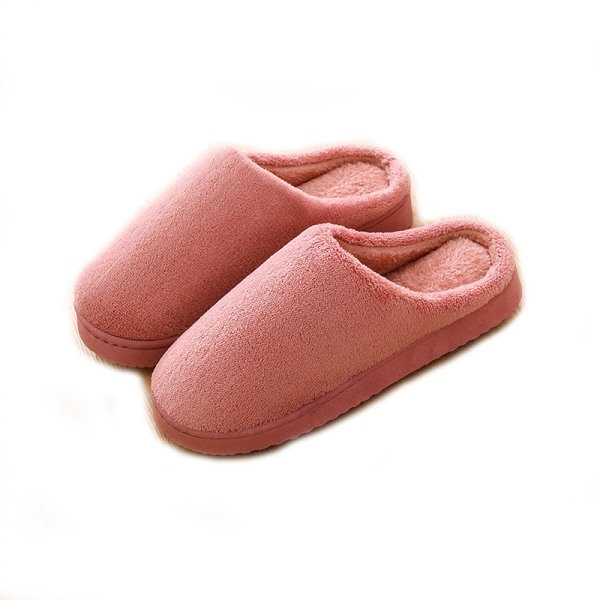 Comfy Coral Fleece House-tofflor för kvinnor med Memory Foam, Slip-on House-skor för inomhus- och utomhusbruk (6,5-7)
