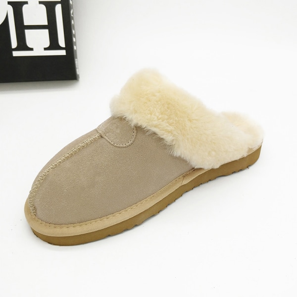 Dam Vinter Varma Snow Boots Tofflor Sand färg 45