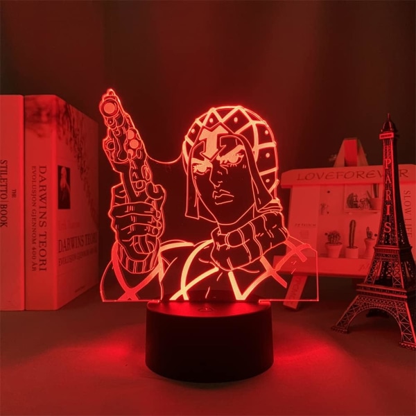 3D Illusion LED Anime-lampa Guido Mista Figur Nattljus RGB 16 färger Touch/Fjärrkontroll Sovrumsinredning Mangalampa