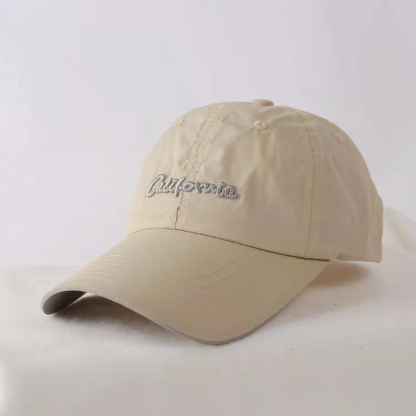 Dotpet Hat Hurtigtørkende Broderte Bokstaver Justerbar Herre- og Dame Baseball Cap(Khaki)