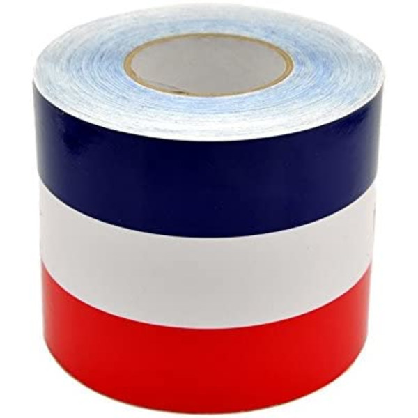 6\"x78\" Leveä Ranskan lipun raidallinen tarra-tarra auton ulkopuoliseen koristeluun, konepeltiin, etu-/takapuskuriin, sivupaneeleihin