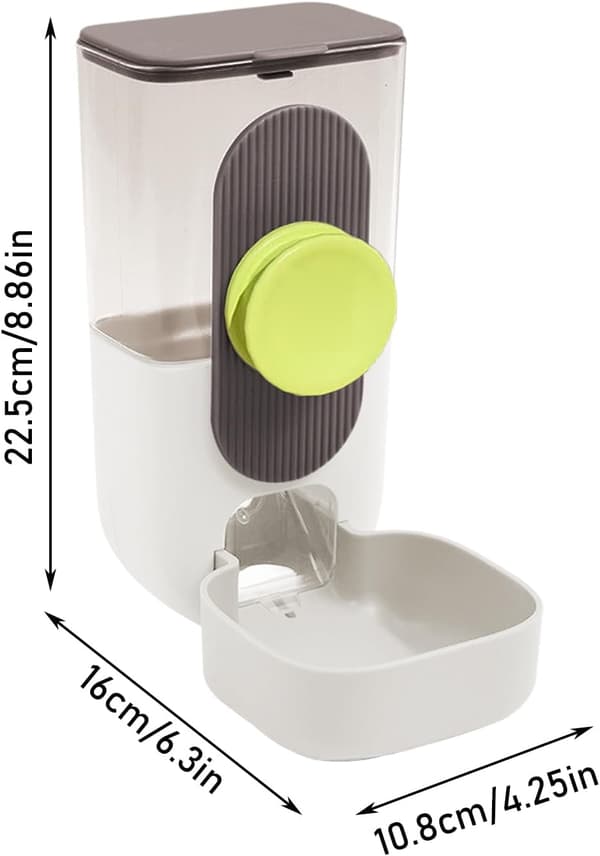 Fuglevandfoder, Automatisk Klar Burdispenser til Papegøjer, Kakaduer, Dværgpapegøjer & Undulater White Green 22.5*16*10.8