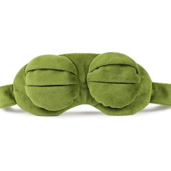 Söt Kanin Sovmask Plysch Blindfold Resa Sovmasker Super Mjuk Rolig Ögonlapp för Barn Flickor och Vuxna (Grön Groda)