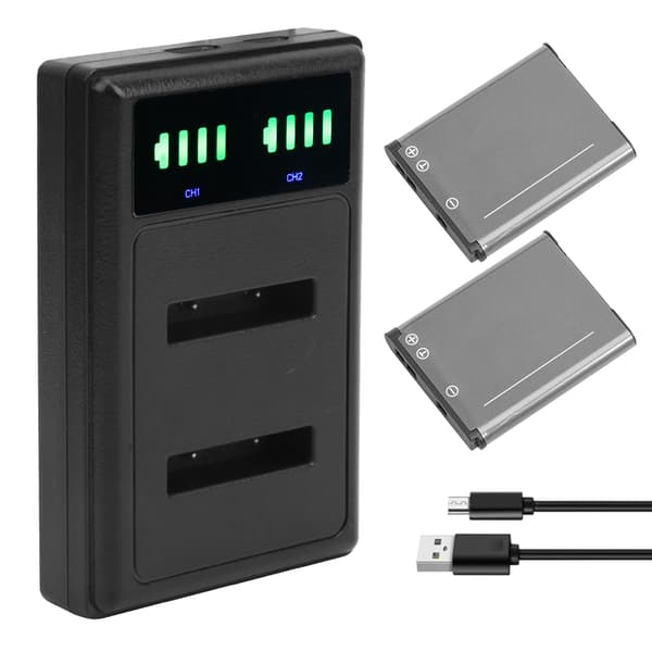 Dobbelt Hurtig Opladningshub Opladningsbase Micro TypeC LCD Display til ENEL19 Kamera Batteri