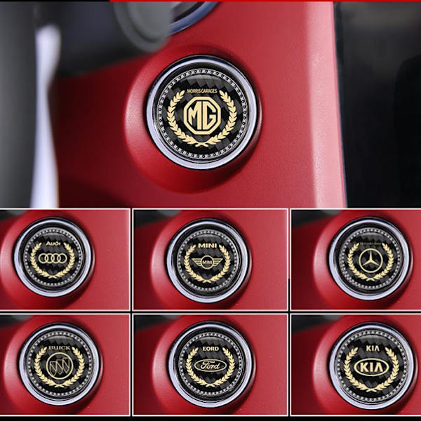 Kaksipakkaus Auton Moottorin Käynnistys- ja Sammutuspainikkeen Tarra Tarra Push Start Sytytyspainike (Porsche)