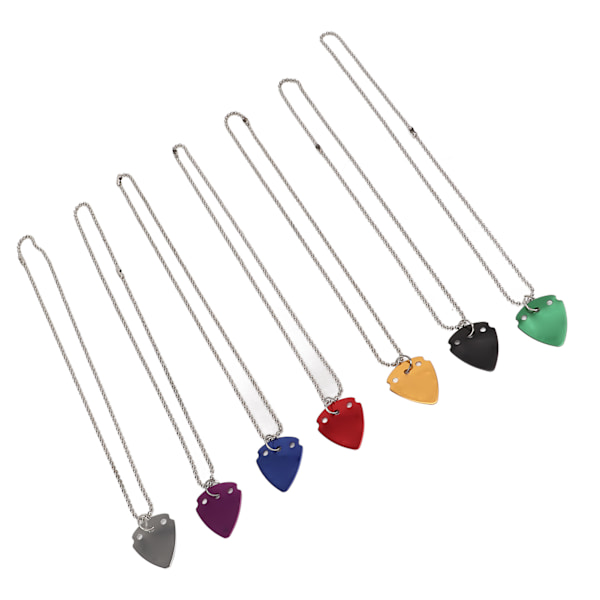 7PCS Gitarplekter Halskjede Fargerik Unik Design Bærbar Kunstnerisk Metall Gitarplekter for Musiker