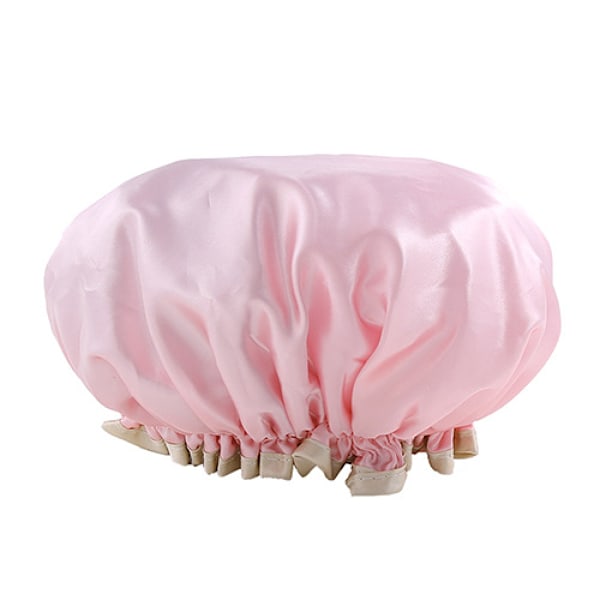 Dusjhetter, 2 pakker vanntette badehetter Dobbelt lag Dusjhette Elastisk bånd Dusjhette for jenter og kvinner (11 x 10 x 3 tommer ca.), rosa