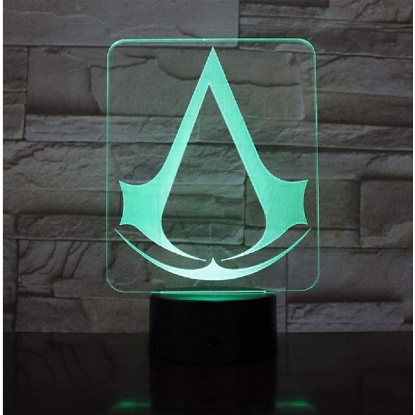 Assassins Creed Spillogo Nattelys Gave til Barn Soverom Innredning Farge Skiftende Studie Rom 3D Led Nattelys Lampe