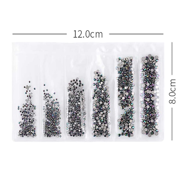 Neglekunst DIY Glitter Rhinestone Manicure Værktøj Flad Base Mini Perler Dekoration (#8)