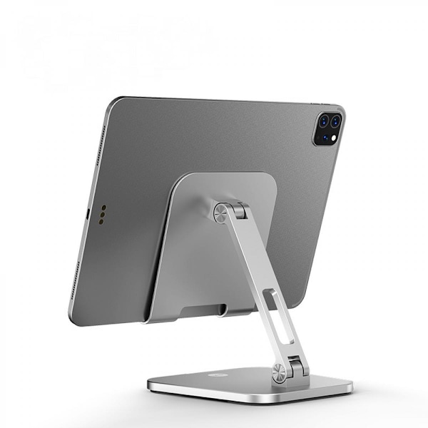 Svingbart Tablettstativ, Bærbar Aluminium 360° Roterende Tablett iPad Stativholder for Skrivebord, Bedrift, Kjøkken, Skrivebord, Tablett Bordstativ