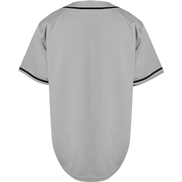 Enfärgad Hip Hop Hip Hop Baseball Uniformer Knappskjortor Sportuniformer Herr Damtröjor grå —XL