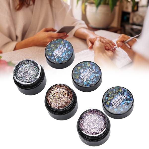 ROSALIND 3 st 5 ml nagelgelpolering glänsande UV-gel DIY nagelkonst gelpolering manikyrtillbehör