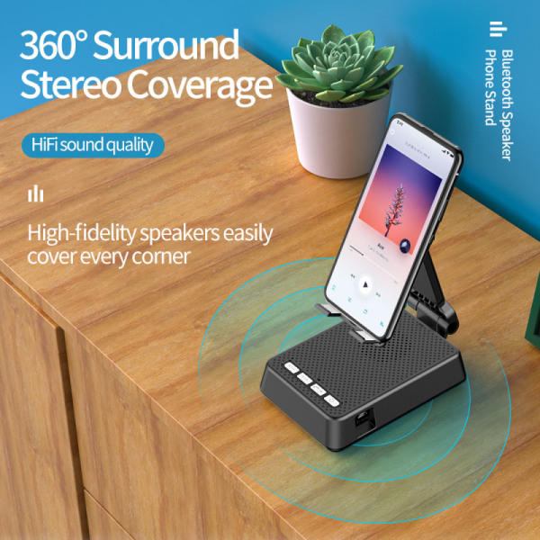 Mobiltelefon Smart Broadcaster Stand Trådlös Bluetooth Högtalarenhet HD Mic Starkt ljudfält för Live Broadcast Skrivbordshållare