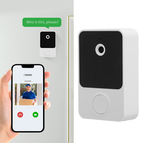 Smart WiFi Video Dörrklocka Kamera Tvåvägs Videosamtal PIR Kroppsinduktion Delad Dörrklocka för Hem Säkerhet