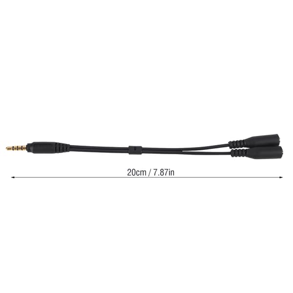 3,5 mm Stereo Jack Mikrofon Lydkabel Splitter Adapter til Telefon Kamera
