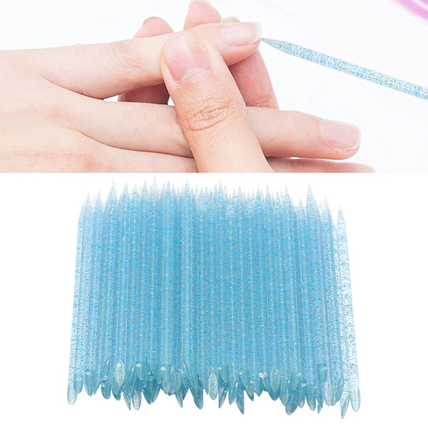 100 stk. Neglepleje Cuticle Pusher Død Hud Fjernelse Manicure Pedicure Cuticle Rengøring SticksBlue