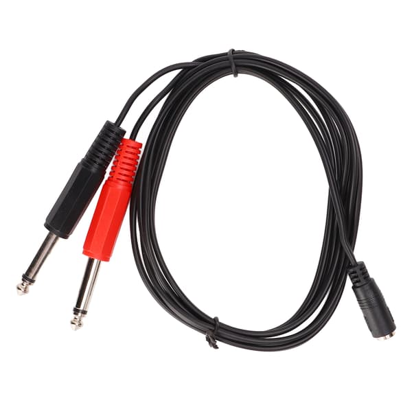 1,5 m stereoadapterförlängningskabel splitkabel 3,5 mm hona till 6,35 mm dubbla hane monokabel