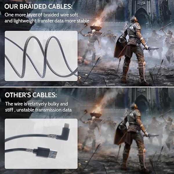 Link-kabel kompatibel med Oculus Quest 2 16ft, hurtig lading og PC-dataoverføring USB C 3.2 Gen1-kabel for VR-headset og spill-PC