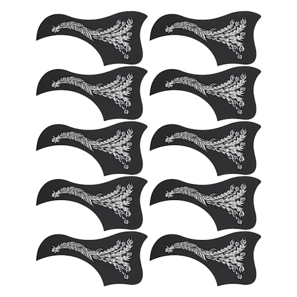 Gitarr plektrumskydd Klassisk Anti Scratch Plate Skyddande Instrument Tillbehör Fågel Typ Phoenix Mönster 10 st Silver