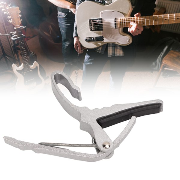 Guitar Capo Legering Hurtig Toneændring Bærbar Instrument Tilbehør til Spil Performance Sølv