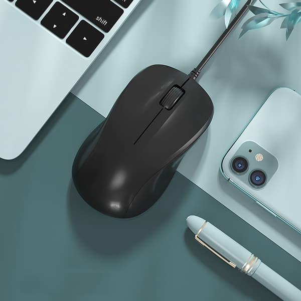 Mute kablet mus notebook stationær computer mus computer mus USB mus rolig sort